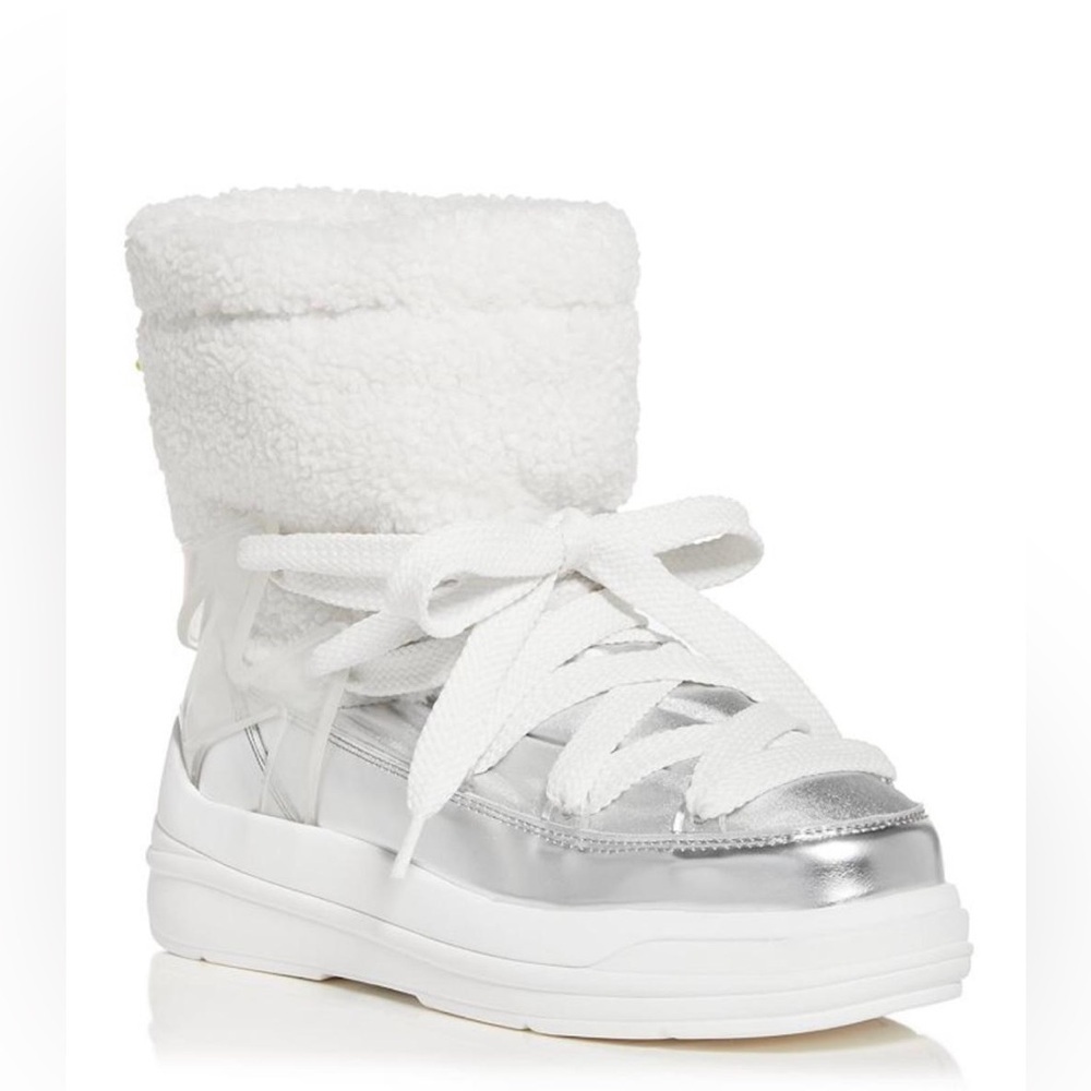 MONCLER Insolux M Rubber Trimmed Fleece Metallic and Leather Snow Boots - NWT